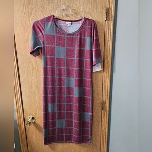 NWT LuLaRoe Red & Gray Julia Dress XL